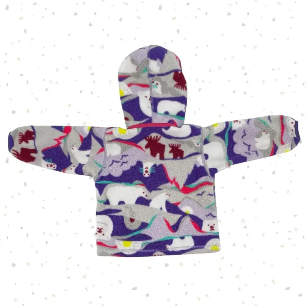 Patagonia Synchilla Polar Bear Arctic Fleece Printed Hood Jacket Size 6-12 Month